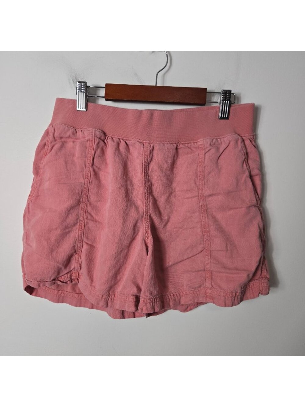 Faherty Size S Arlie Day Linen Organic Blend Cotton Shorts Pink Lightweight